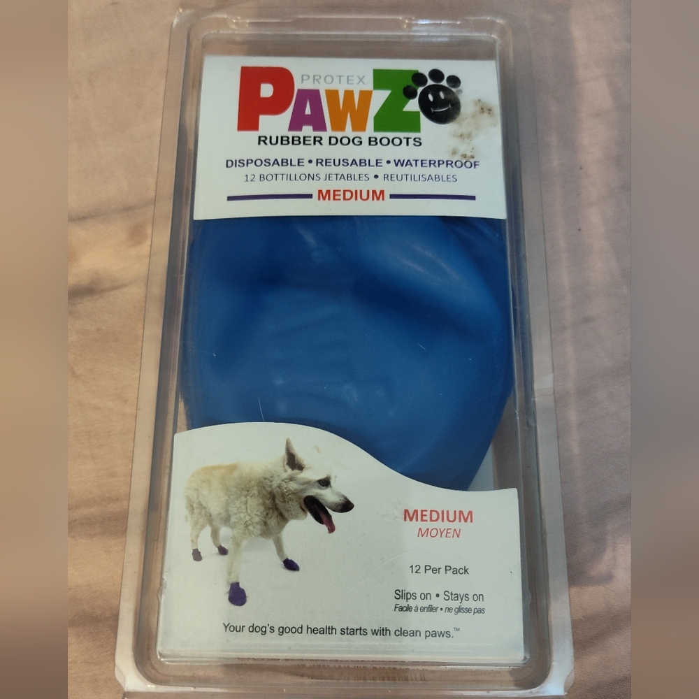 NWT! PAWZ Rubber Sole Dog Booties (Medium)